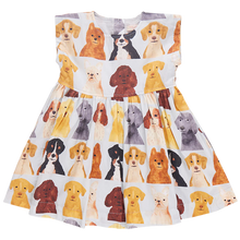 Load image into Gallery viewer, Pink Chicken - Girls Adaline Dress - Light Blue Watercolor Dogs