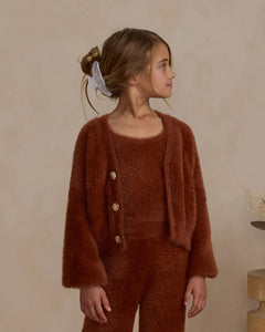 Rylee + Cru - Fuzzy Cardigan - Brick