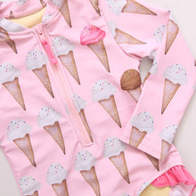 Load image into Gallery viewer, Pink Chicken - Girls Arden Suit - Neapolitan Ice Cream Cones