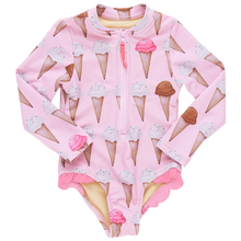 Load image into Gallery viewer, Pink Chicken - Girls Arden Suit - Neapolitan Ice Cream Cones
