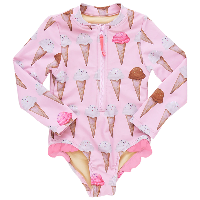 Pink Chicken - Girls Arden Suit - Neapolitan Ice Cream Cones