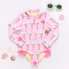 Load image into Gallery viewer, Pink Chicken - Girls Arden Suit - Neapolitan Ice Cream Cones