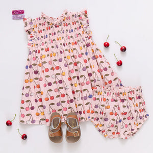 Pink Chicken - Baby Girls Stevie Dress Set - Cloud Pink Cherry