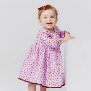 Pink Chicken - Baby Girls Amma Dress Set - Lavender Tiny Roses