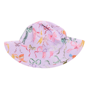 Pink Chicken - Baby Girls Sun Hat - Lavender Watercolor