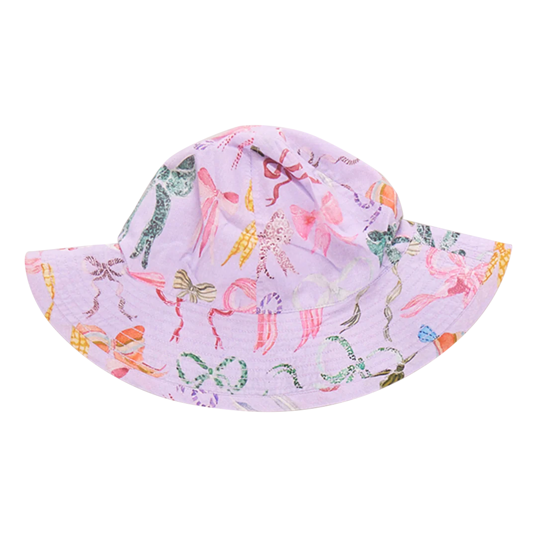 Pink Chicken - Baby Girls Sun Hat - Lavender Watercolor