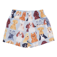 Load image into Gallery viewer, Pink Chicken - Baby Boys Swim Trunk - Light Blue Watercolor Dogs