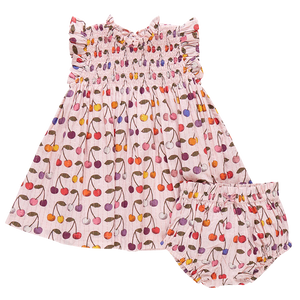 Pink Chicken - Baby Girls Stevie Dress Set - Cloud Pink Cherry