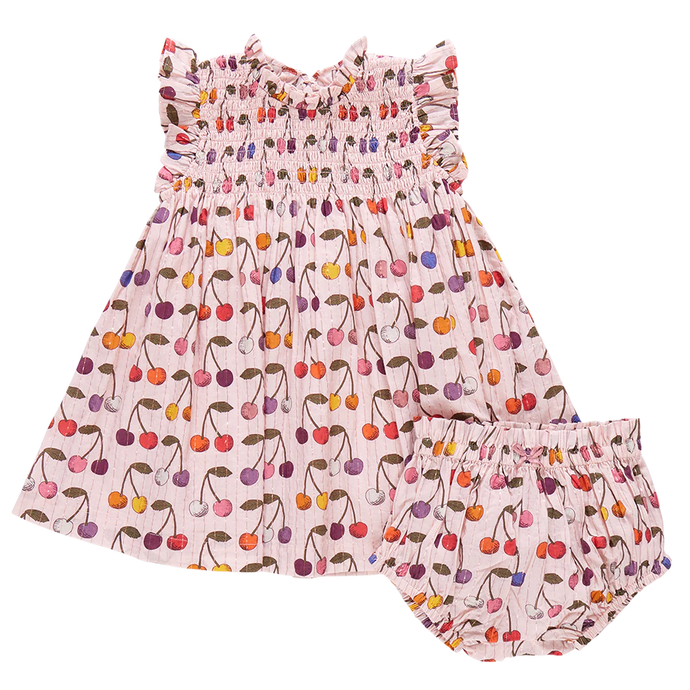 Pink Chicken - Baby Girls Stevie Dress Set - Cloud Pink Cherry