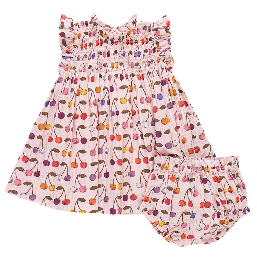 Pink Chicken - Baby Girls Stevie Dress Set - Cloud Pink Cherry