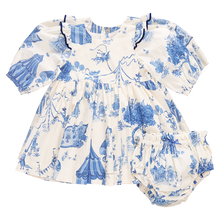 Load image into Gallery viewer, Pink Chicken - Baby Girls Brooke Dress Set - Blue Circus