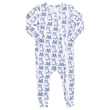 Load image into Gallery viewer, Pink Chicken - Baby Bamboo Romper - Blue Corgis