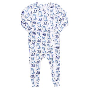 Pink Chicken - Baby Bamboo Romper - Blue Corgis