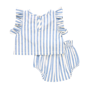 Pink Chicken - Baby Girls Abigail 2 - Piece Set - Blue Stripe