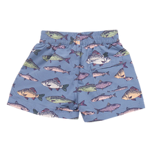 Load image into Gallery viewer, Pink Chicken - Baby Boys Swim Trunk - Bluestone Multi Fishies
