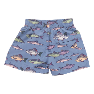 Pink Chicken - Baby Boys Swim Trunk - Bluestone Multi Fishies