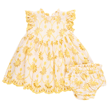 Load image into Gallery viewer, Pink Chicken - Baby Girls Cynthia Dress Set - Bright Yellow Eyelet