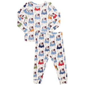 Pink Chicken - Kids Bamboo PJ Set - Bulldogs