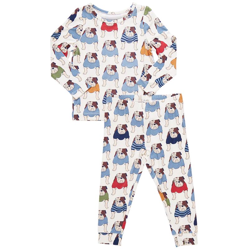 Pink Chicken - Kids Bamboo PJ Set - Bulldogs