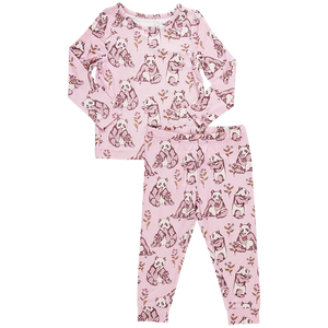 Pink Chicken - Kids Bamboo Pj Set - Pandas