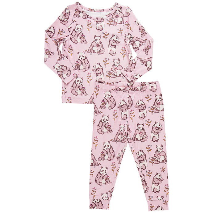 Pink Chicken - Kids Bamboo Pj Set - Pandas