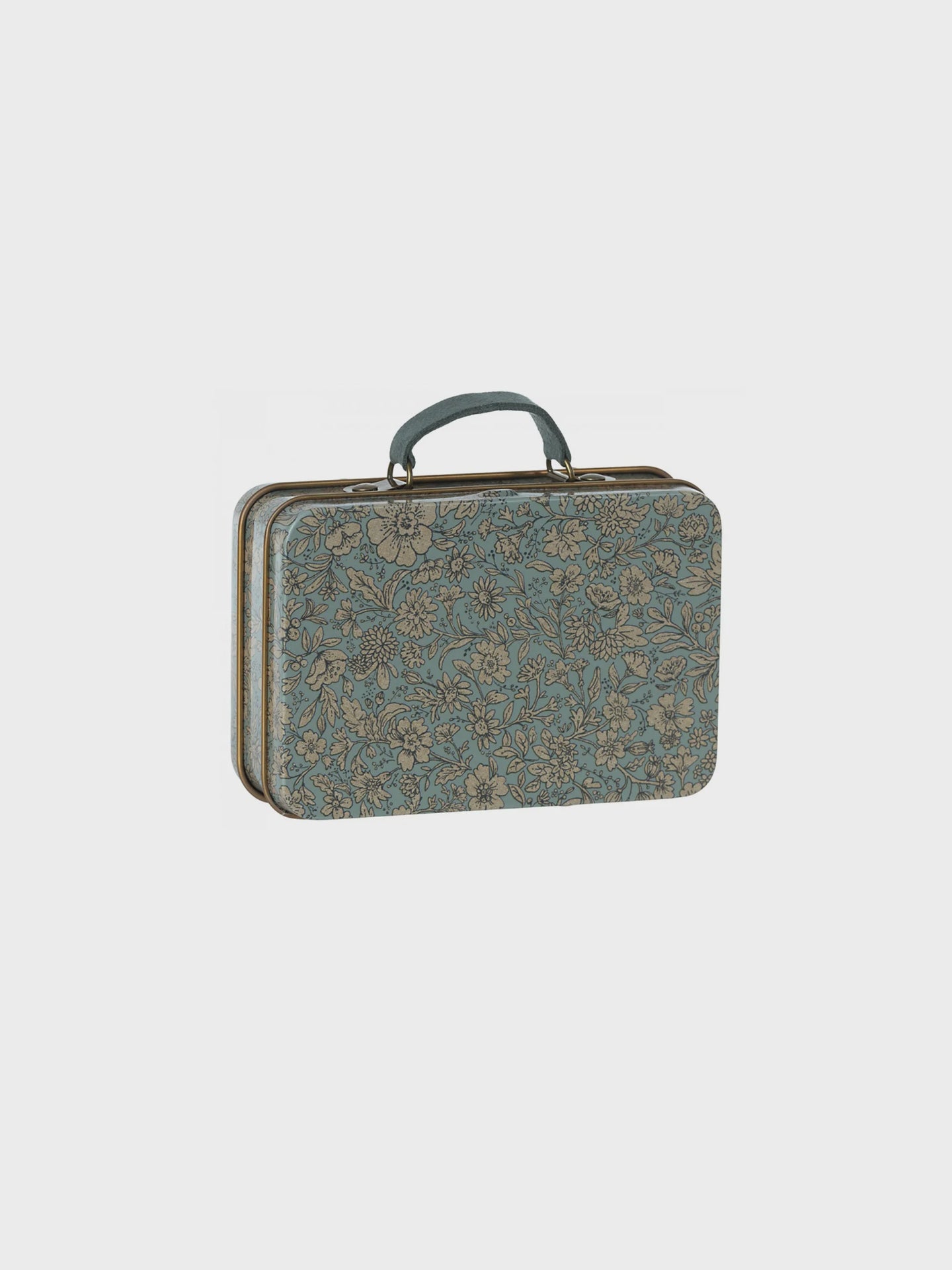 Maileg - Small Metal Suitcase, Blossom - Blue