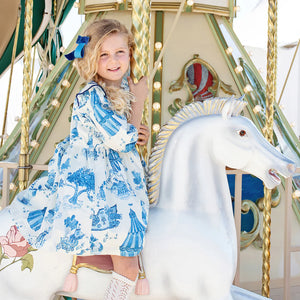 Pink Chicken - Girls Brooke Dress - Blue Circus