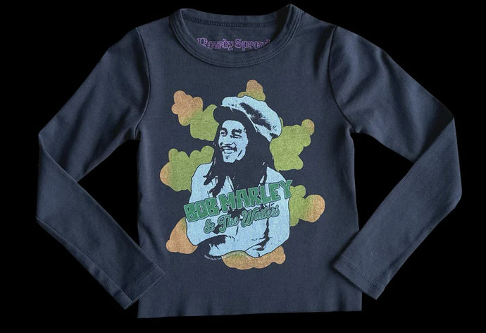 Rowdy Sprout - Bob Marley Clouds LS Tee - Vintage Black