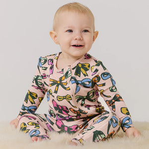 Pink Chicken - Baby Bamboo Romper - Bows