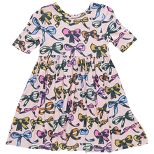 Load image into Gallery viewer, Pink Chicken - Girls Bamboo Steph Dress - Multi Bows