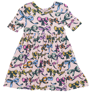 Pink Chicken - Girls Bamboo Steph Dress - Multi Bows