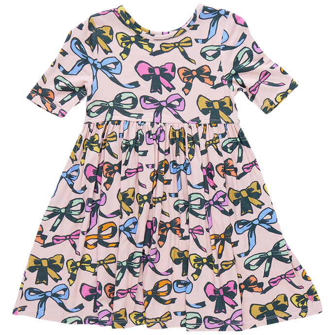 Pink Chicken - Girls Bamboo Steph Dress - Multi Bows