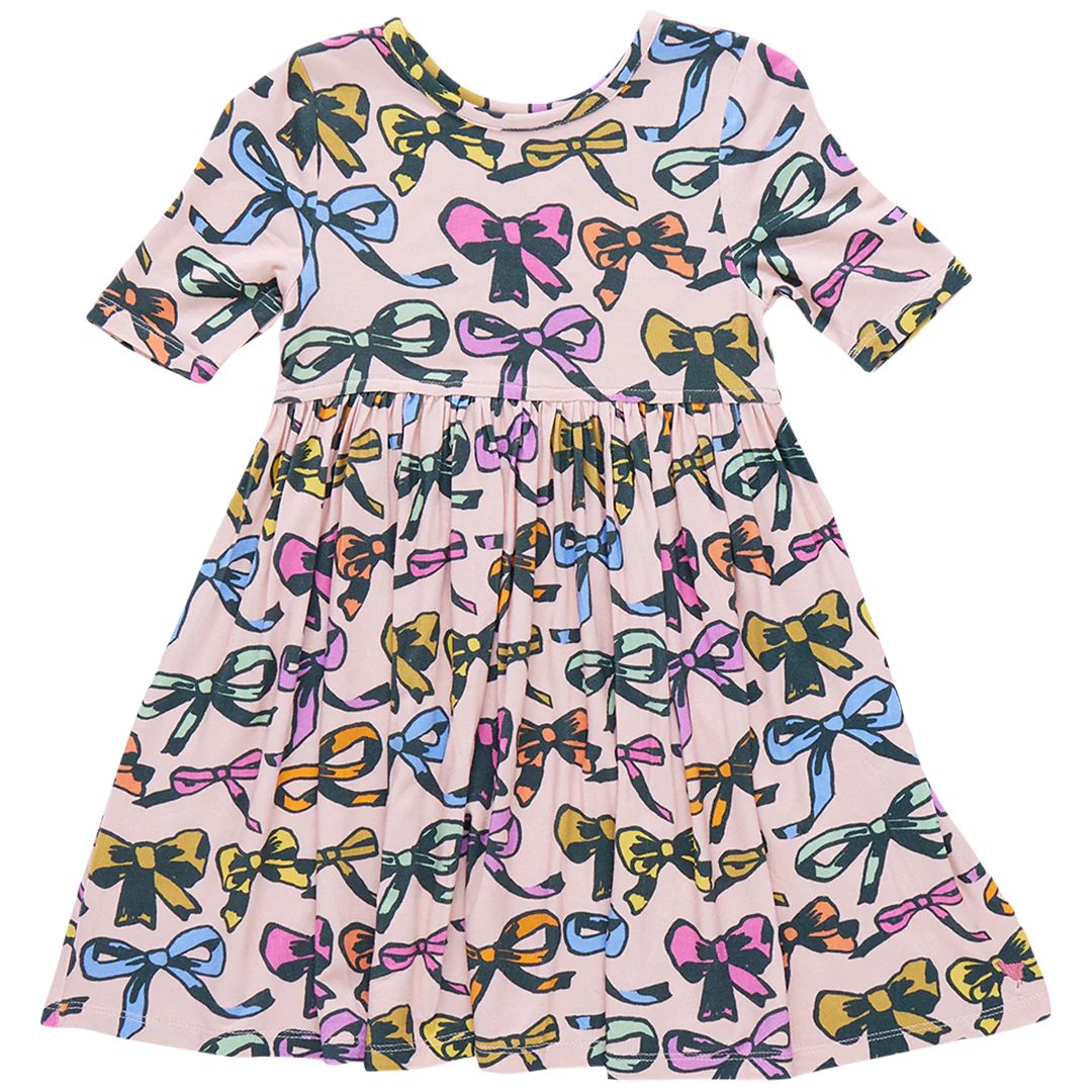 Pink Chicken - Girls Bamboo Steph Dress - Multi Bows