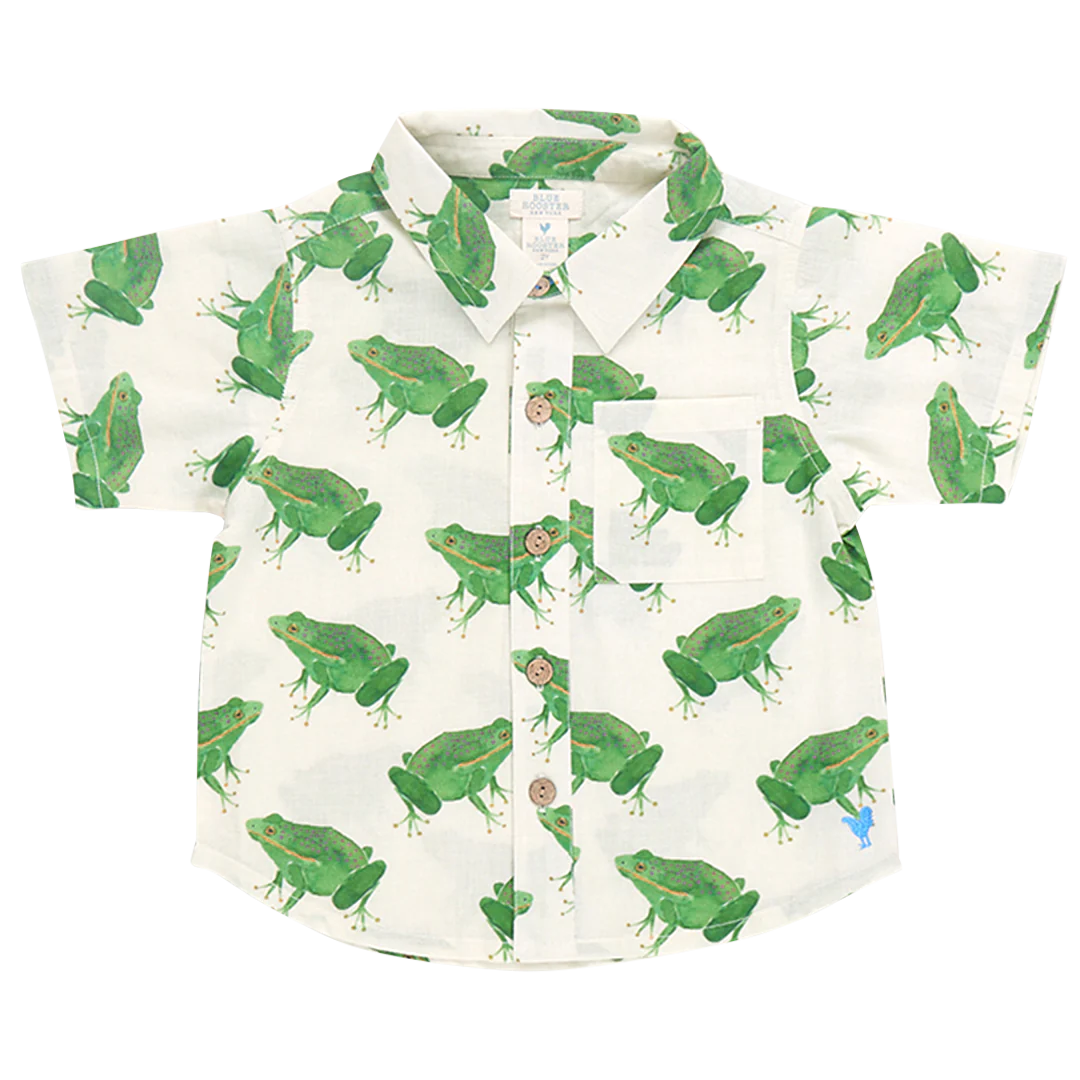 Pink Chicken - Boys Jack Shirt - Frogs