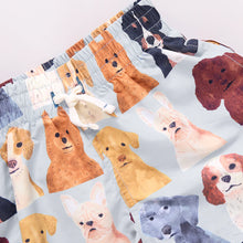 Load image into Gallery viewer, Pink Chicken - Baby Boys Swim Trunk - Light Blue Watercolor Dogs
