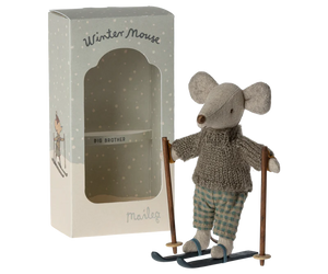 Maileg - Winter Mouse With Ski Set - Big Brother