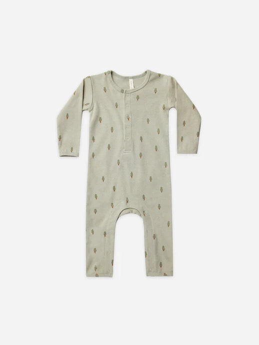 Ribbed Baby Jumpsuit - Trees