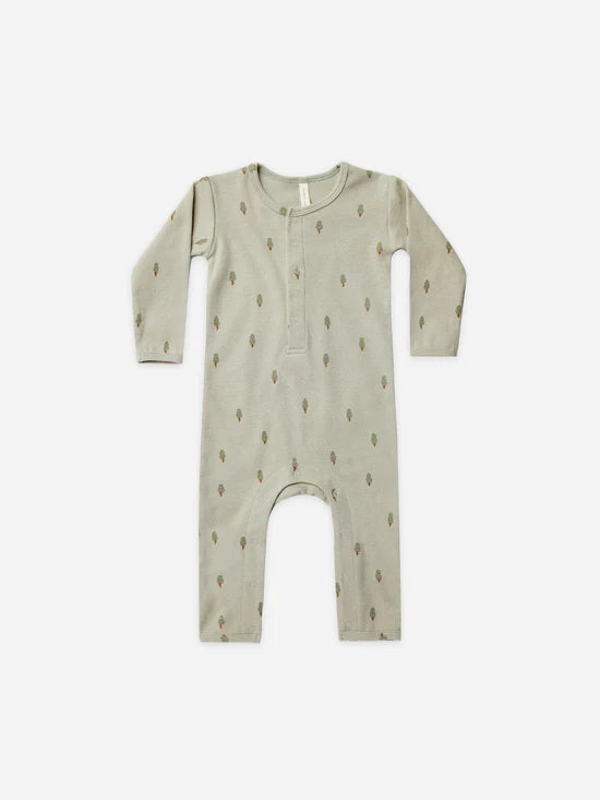 Ribbed Baby Jumpsuit - Trees