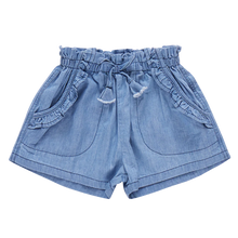 Load image into Gallery viewer, Pink Chicken - Girls Theodore Short - Medium Wash Chambray