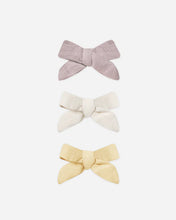 Load image into Gallery viewer, Quincy Mae - Bow W. Clip, Set Of 3 - Lavender, Natural, Lemon