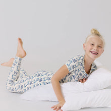 Load image into Gallery viewer, Pink Chicken - Kids Bamboo PJ Set - Blue Corgis