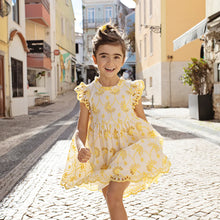 Load image into Gallery viewer, Pink Chicken - Girls Cynthia Dress - Bright Yellow Eyelet