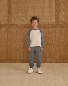 Rylee + Cru - Raglan Tee - Heathered Navy