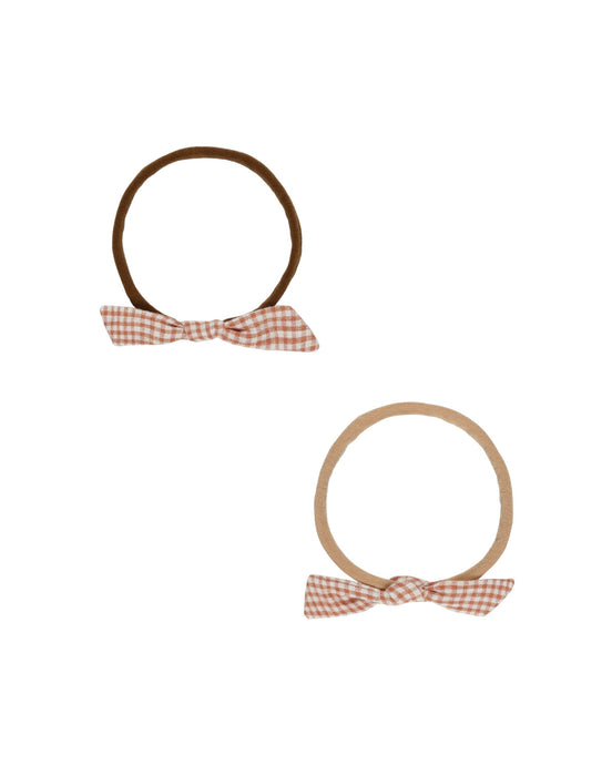 Rylee + Cru - Little Knot Headband -Beige -  Poppy Gingham