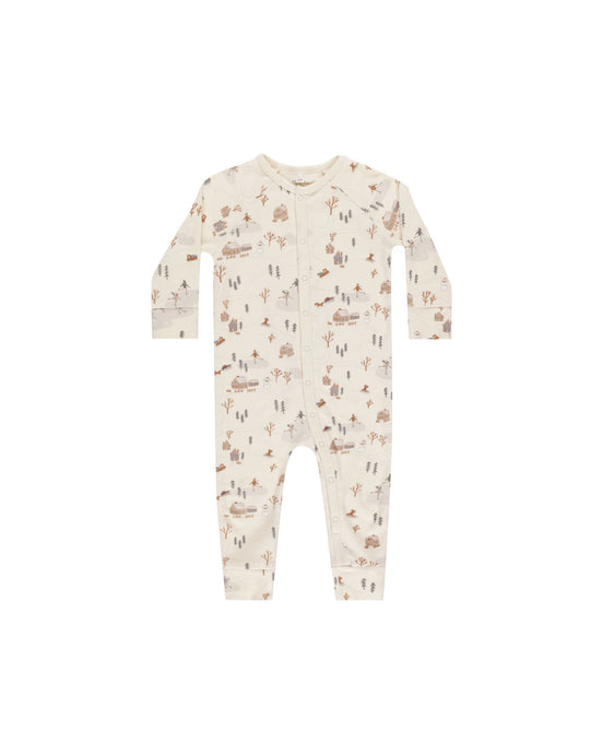 Rylee + Cru - Organic Long John Pajamas - Winter Town