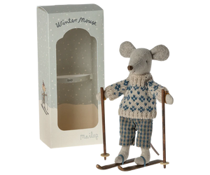 Maileg - Winter Mouse With Ski Set - Dad