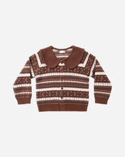 Load image into Gallery viewer, Rylee + Cru - Fair Isle Cardigan - Mulberry Stripe
