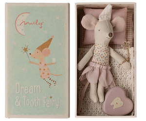 Maileg - Tooth Fairy Mouse, Little Sister in Matchbox-Polka dot