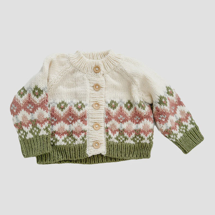 The Blueberry Hill - Fairisle Knit Cardigan - Pastel