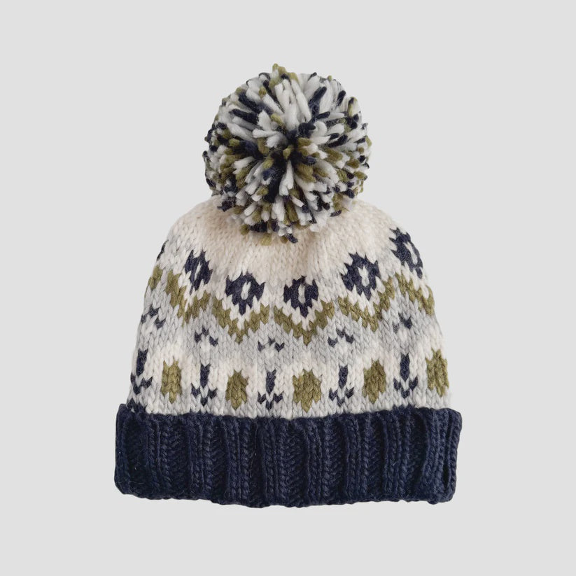 The Blueberry Hill - Fairisle Knit Hat - Navy